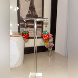 Strawberry Polymer Clay Earrings